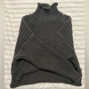 Grey H&M Cable Knit Turtle Neck Sweater